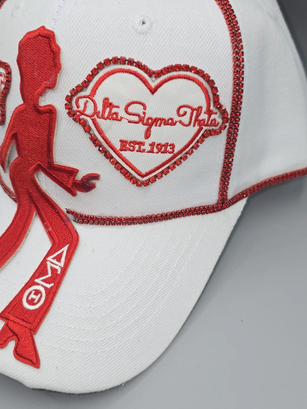 White & Red DELTA SIGMA THETA Hat